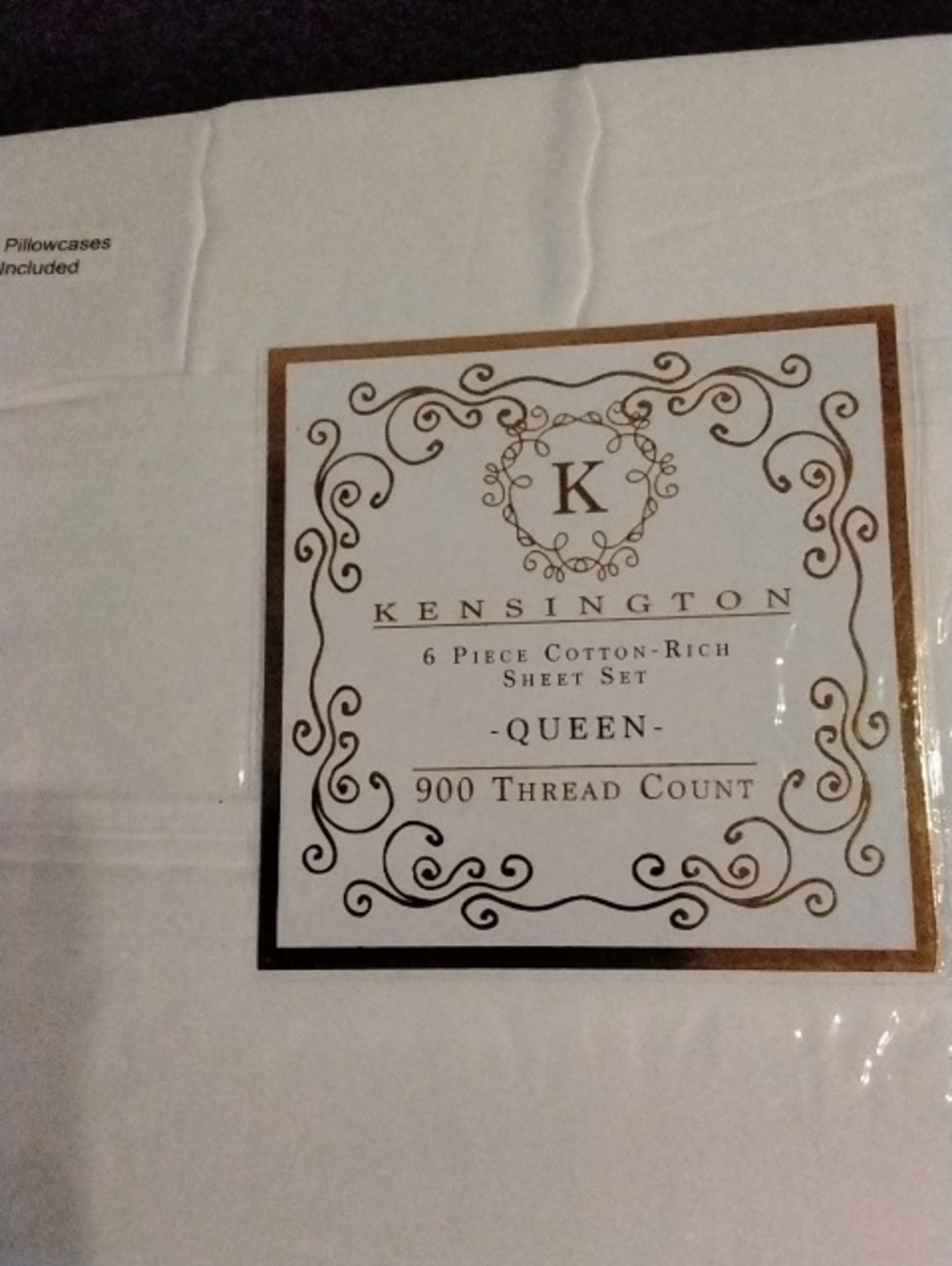 Kensington 900 TC Queen Sheet Set in White - 6 Piece Cotton-Rich